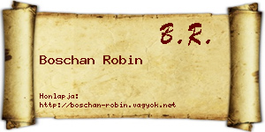 Boschan Robin névjegykártya